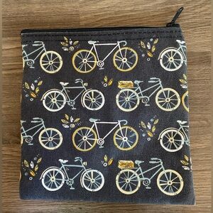Black and Yellow Bicycle Print Pouch